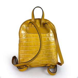 Borse Donna colore Giallo-in pelle Made in Italy 25x30x15cm