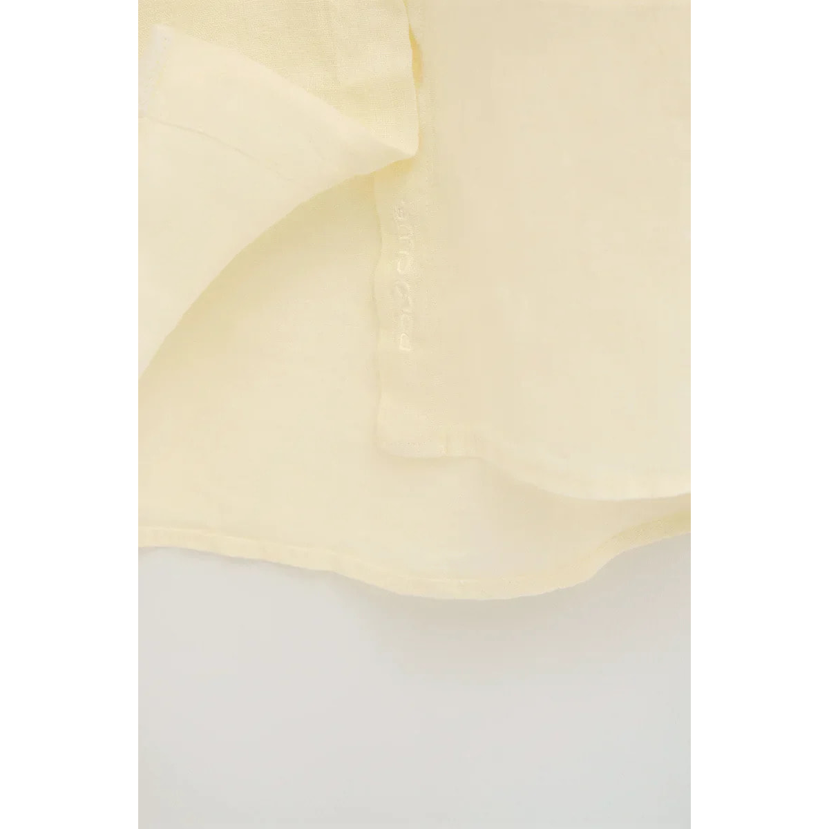 Camicia in lino giallo pastello dal fit rilassato con ricamo Polo Club