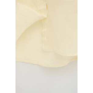 Camicia in lino giallo pastello dal fit rilassato con ricamo Polo Club