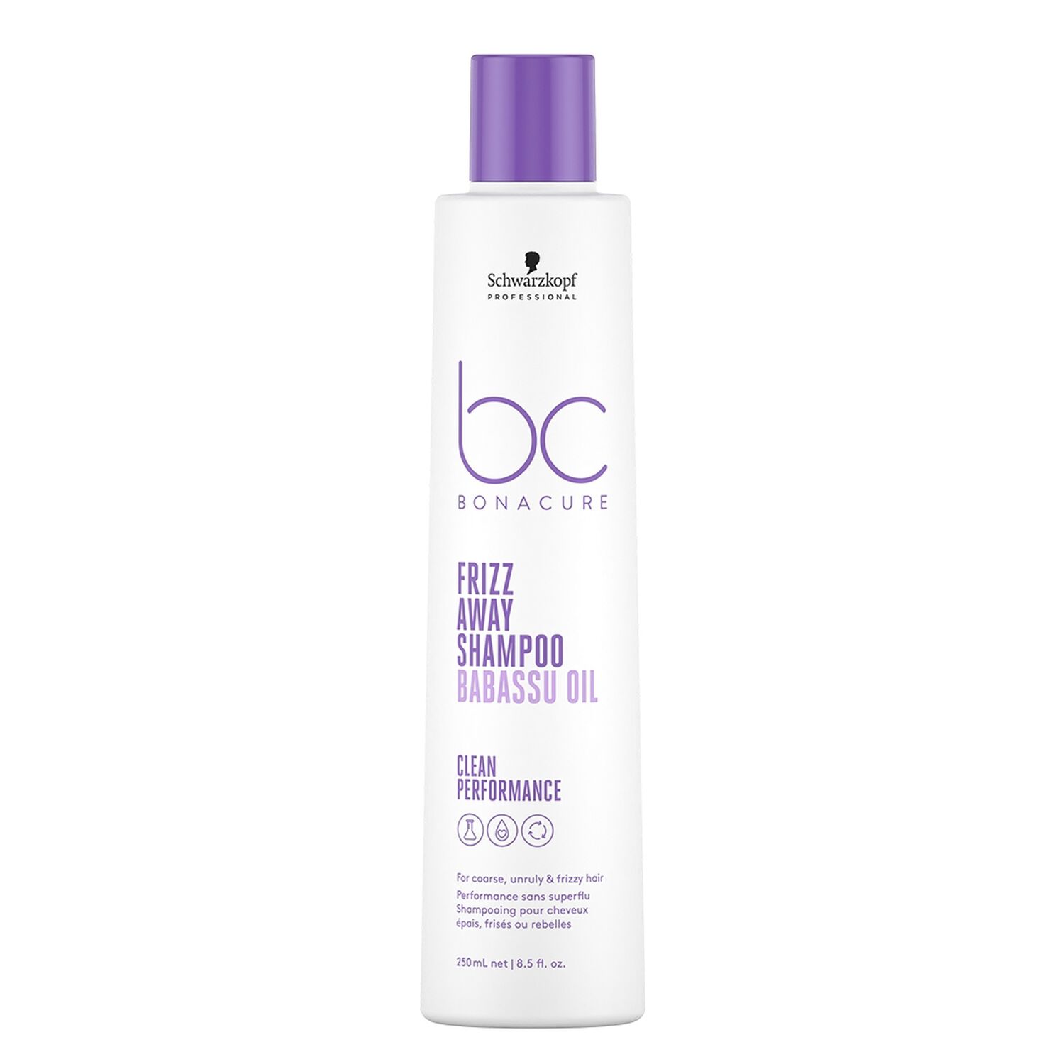 BC Bonacure Frizz Away - Shampooing anti-frisottis pour cheveux rebelles, épais et frisés 250 ml