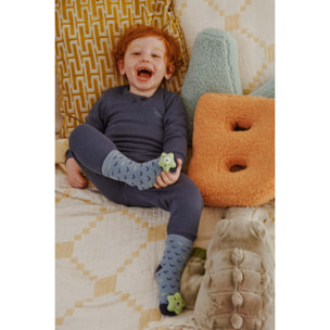 Calzini termici sensoriali per neonato con sonaglio blu