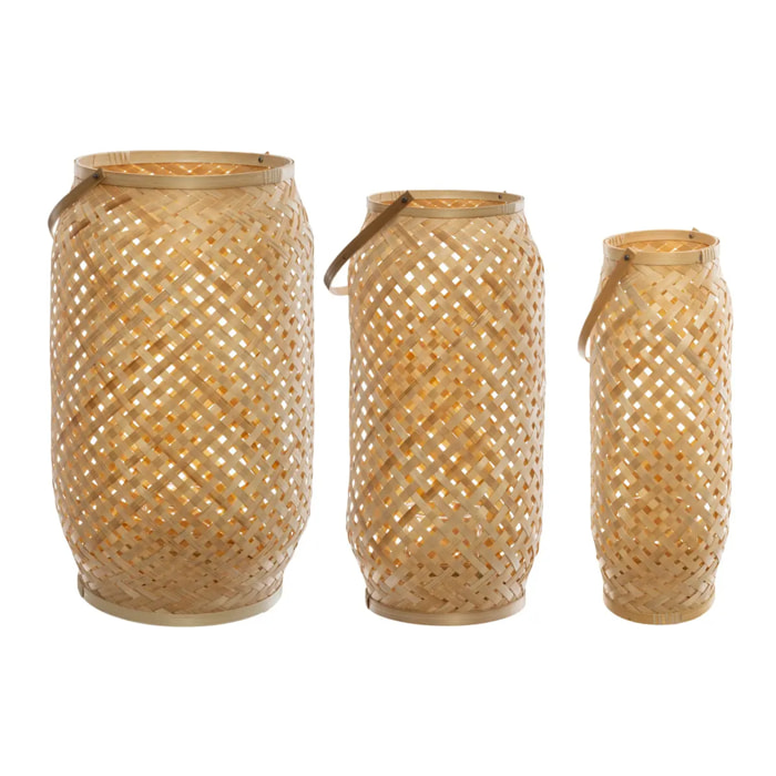 Set de 3 lanternes "Noor" en bambou