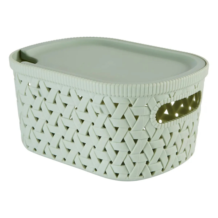 Panier "Tressy" en plastique sauge 2,3L