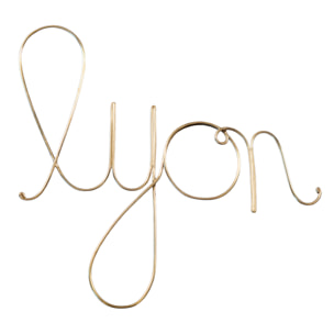 Mot fil de laiton 'LYON' - Doré Vieilli