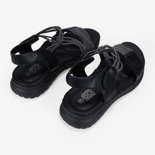 Sandalias deportivas negras con cierre fácil