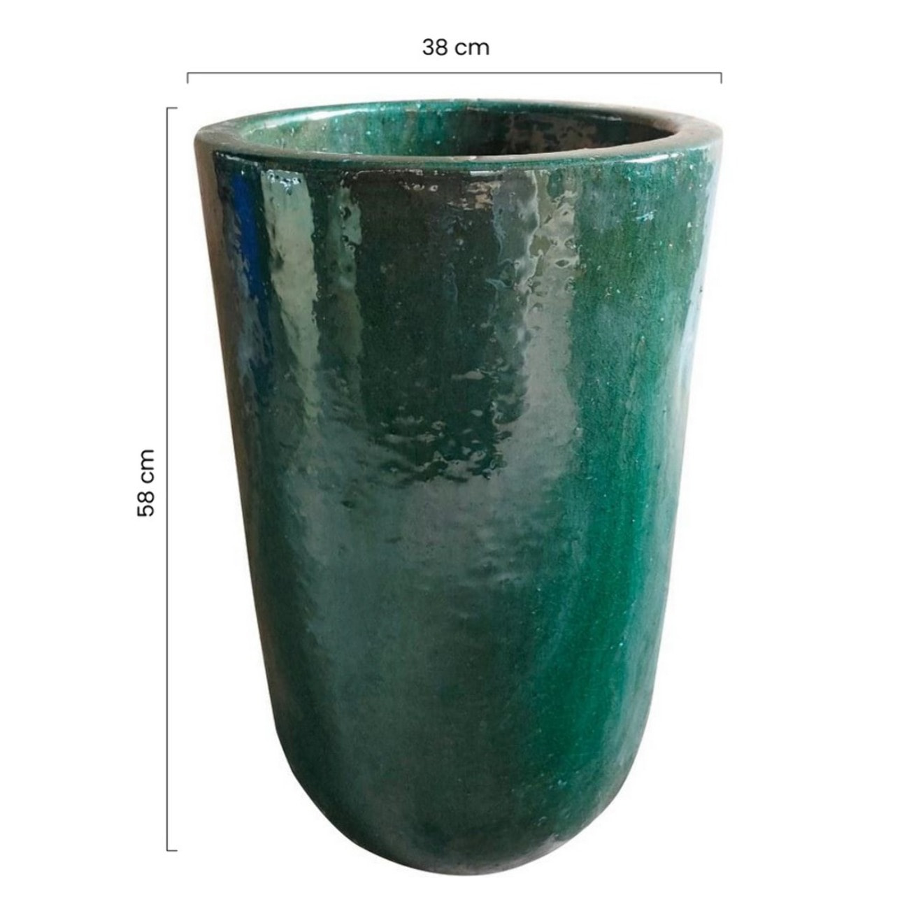 Vaso in terra cotta verde bottiglia 38x58 cm - Inca