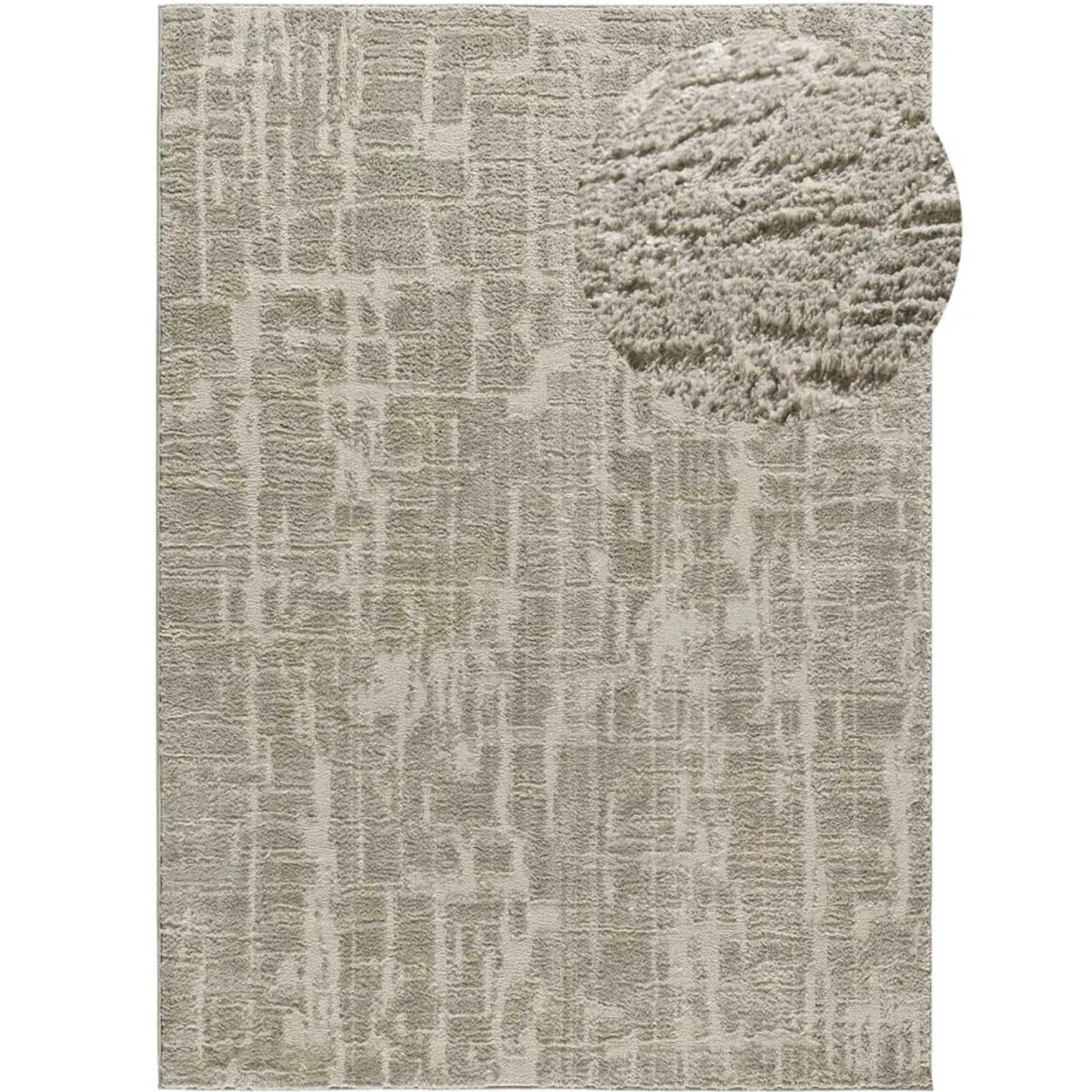 LIMA Alfombra shaggy estilo escandinavo con relieve gris claro, varias medidas disponibles