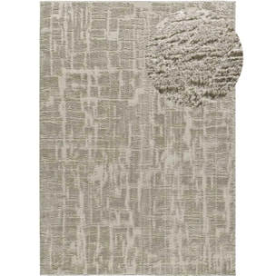 LIMA Alfombra shaggy estilo escandinavo con relieve gris claro, varias medidas disponibles