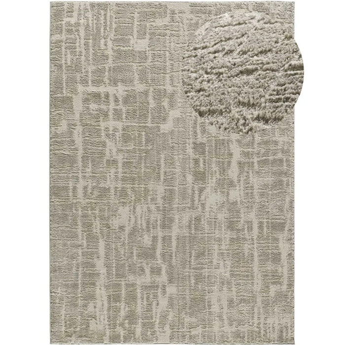 LIMA Alfombra shaggy estilo escandinavo con relieve gris claro, varias medidas disponibles