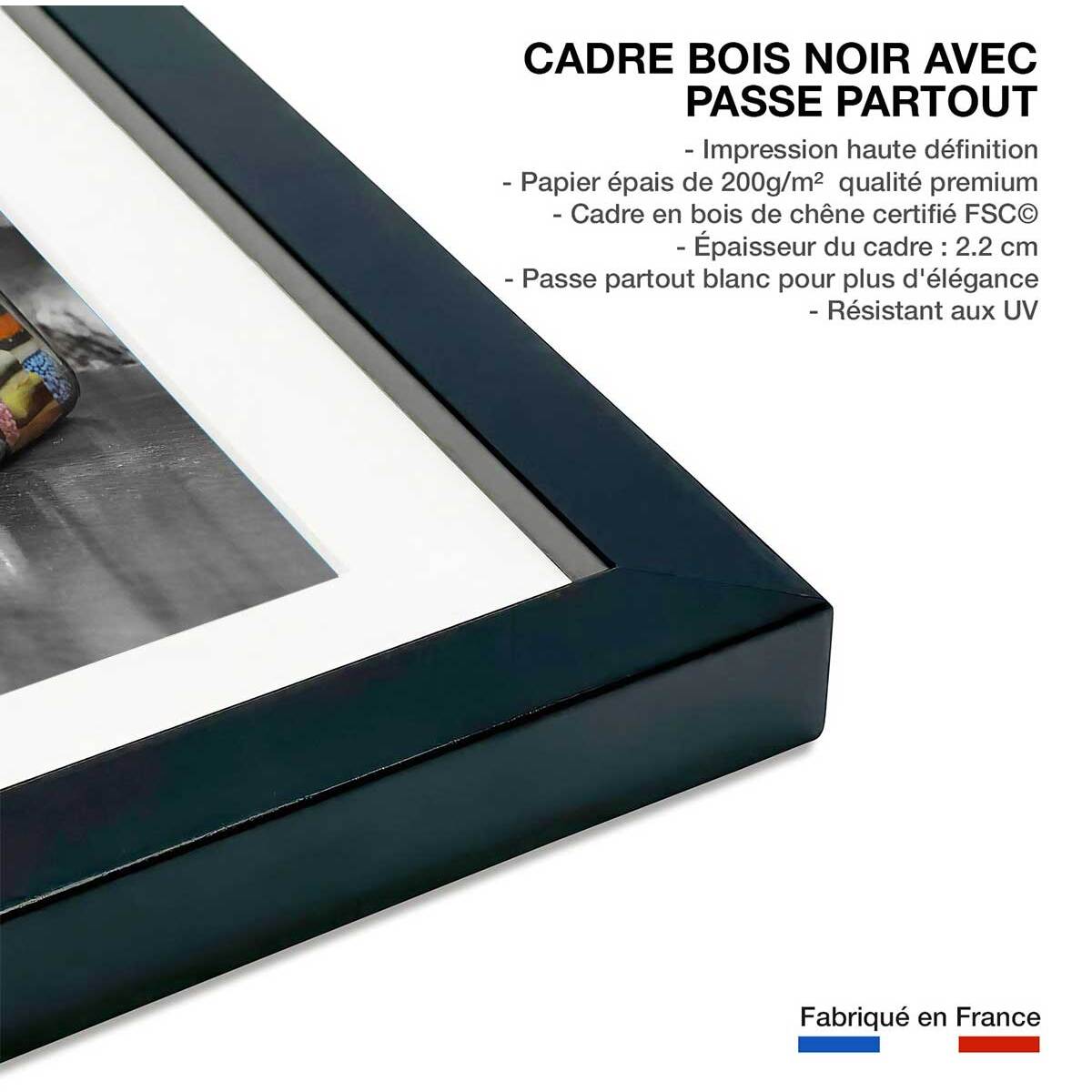 Affiche bonbons arlequins et roudoudous Affiche sous cadre noir