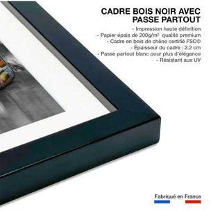 Affiche bonbons arlequins et roudoudous Affiche sous cadre noir