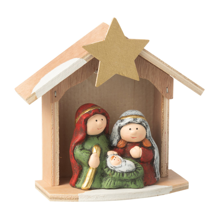 J-Line décoration crèche de Noël - porcelaine - mix - small - LED