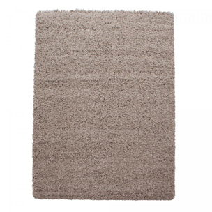 Tapis poils longs shaggy tissé motif uni ROCA