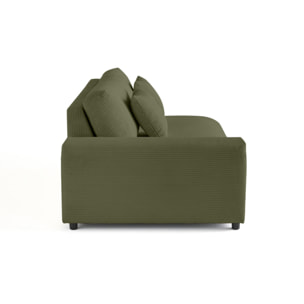 Garance - module d'assise 3 places avec accoudoir gauche - en velours côtelé - Vert