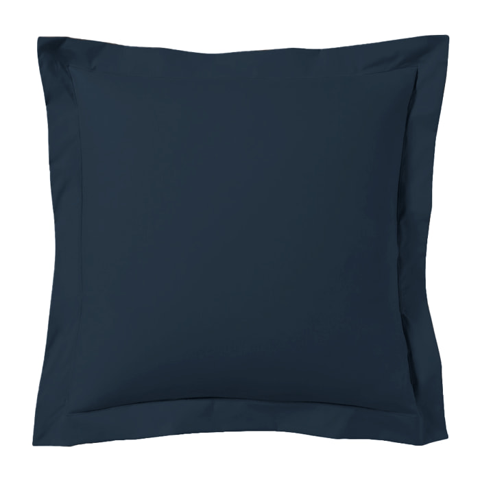 Taie d'oreiller satin de coton bleu