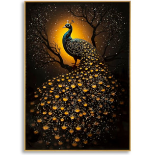 STAMPA DECORATA SU TELA LACCATA C/CORNICE 
PEACOCK CM 70X4
X100