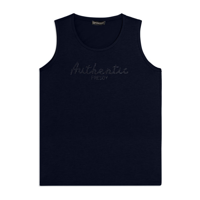 Canotta "Authentic" con logo FREDDY in strass