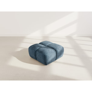 Grace - pouf en velours texturé - Bleu