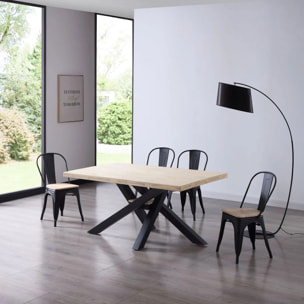 Mesa de comedor Xena 160 Negro - Roble