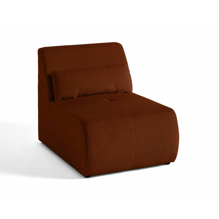 Onyx - fauteuil sans accoudoirs - en velours côtelé - Terracotta