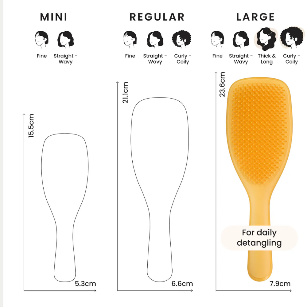 TANGLE TEEZER The Ultimate Detangler LARGE NATURALLY CURLY Daffodil Yellow