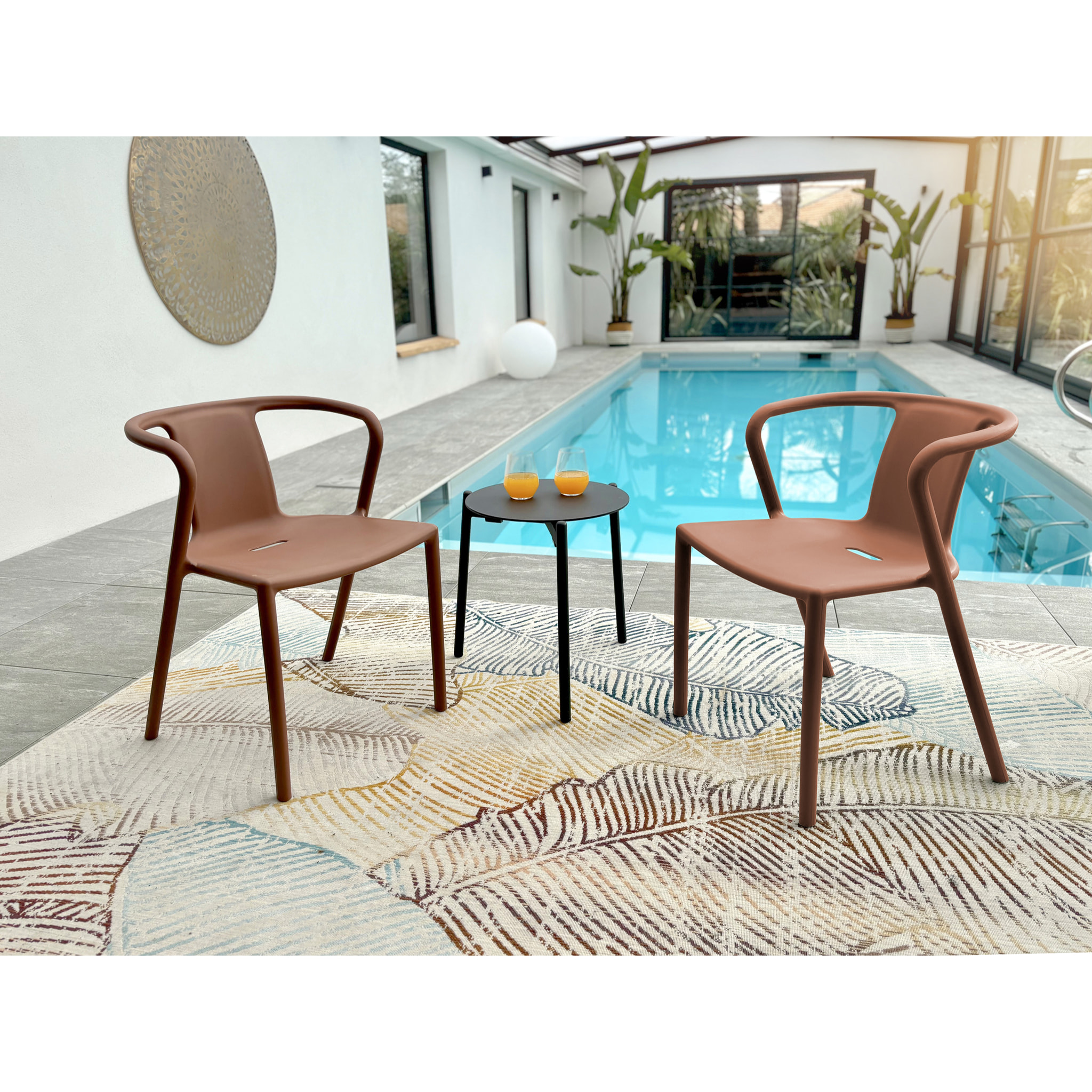 DIEGO - Fauteuil de jardin empilable en Polypropylène