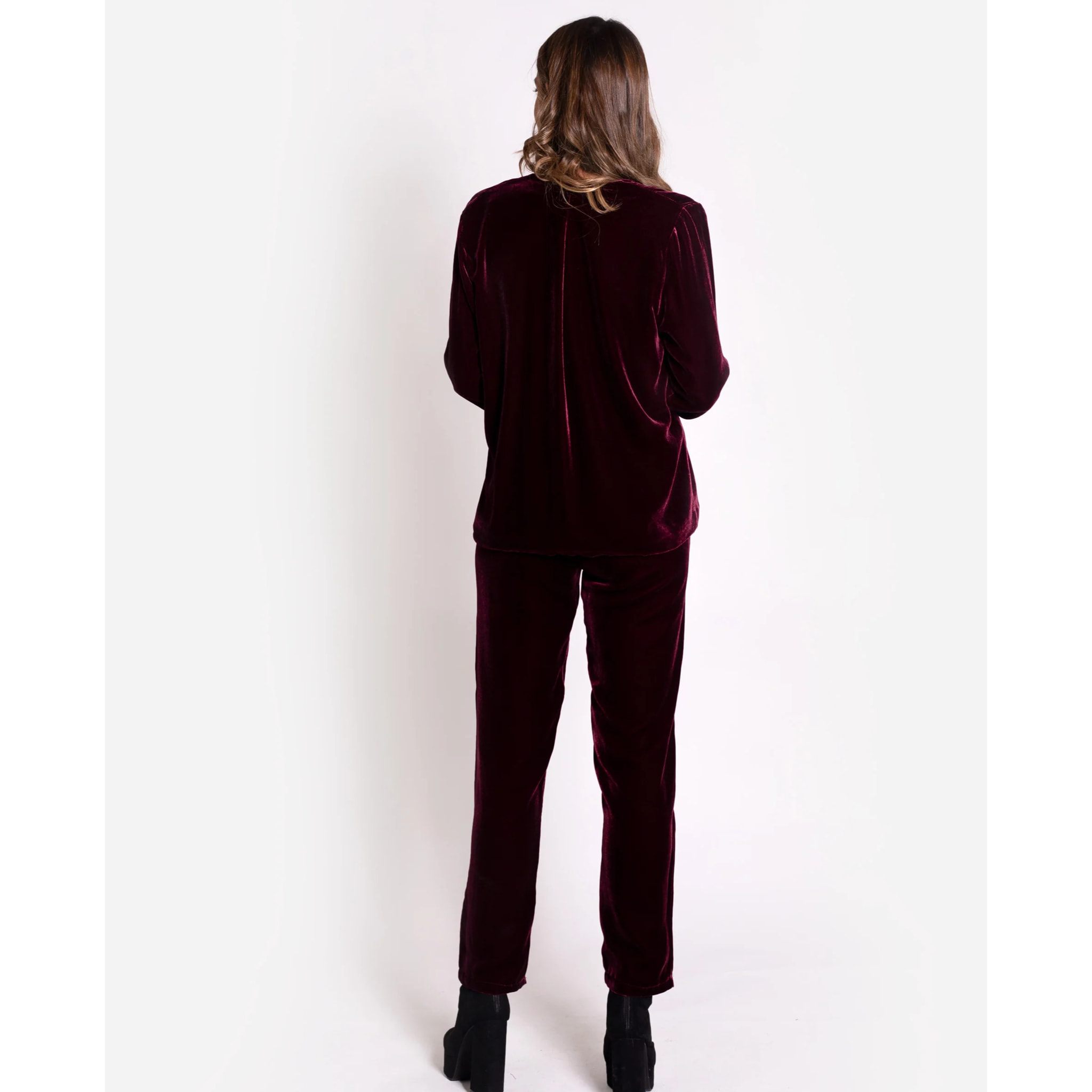 PANTALÓN VELVET SEDA · BURDEOS