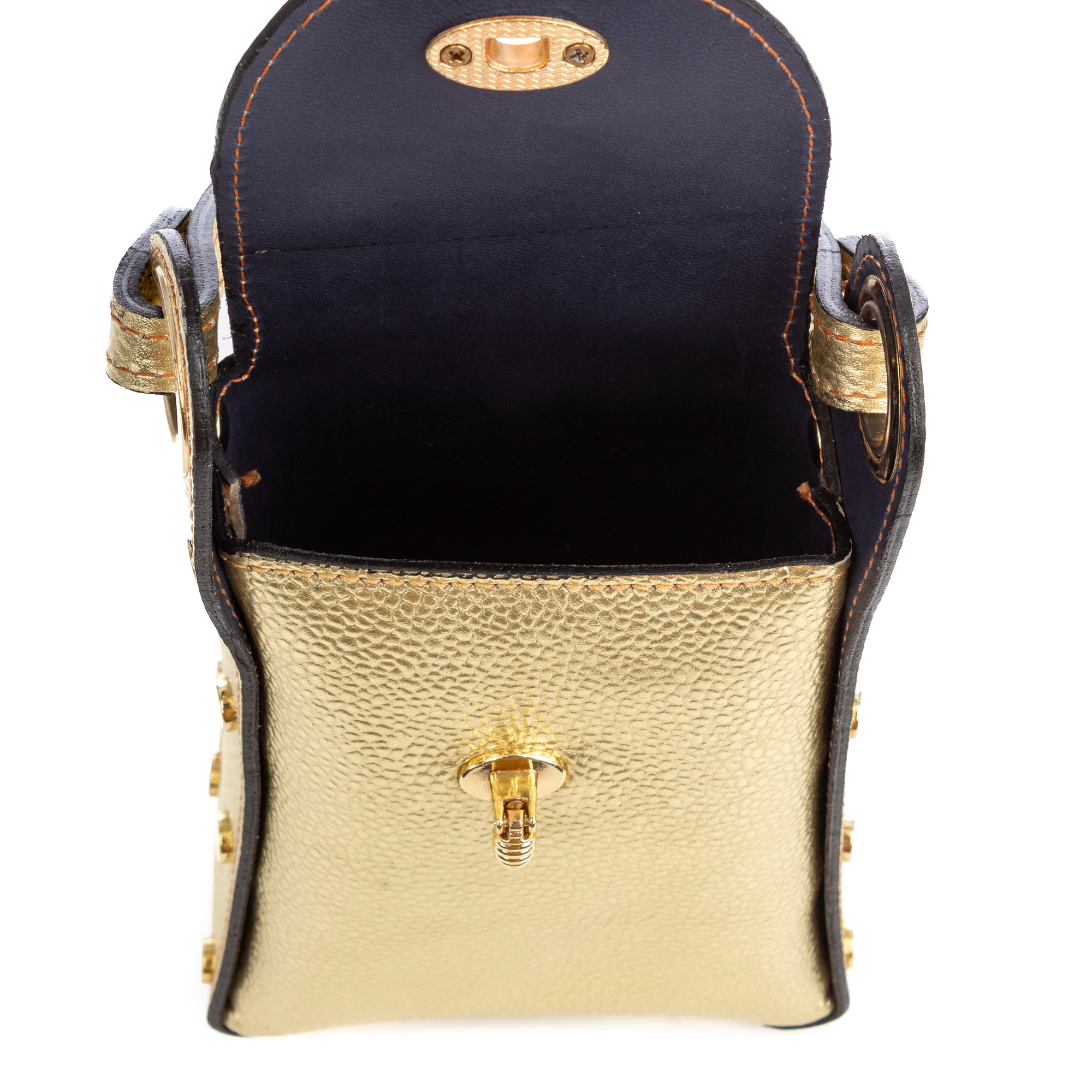 Alviano borsa a mano donna. Pelle autentica Dollaro finitura laccata.