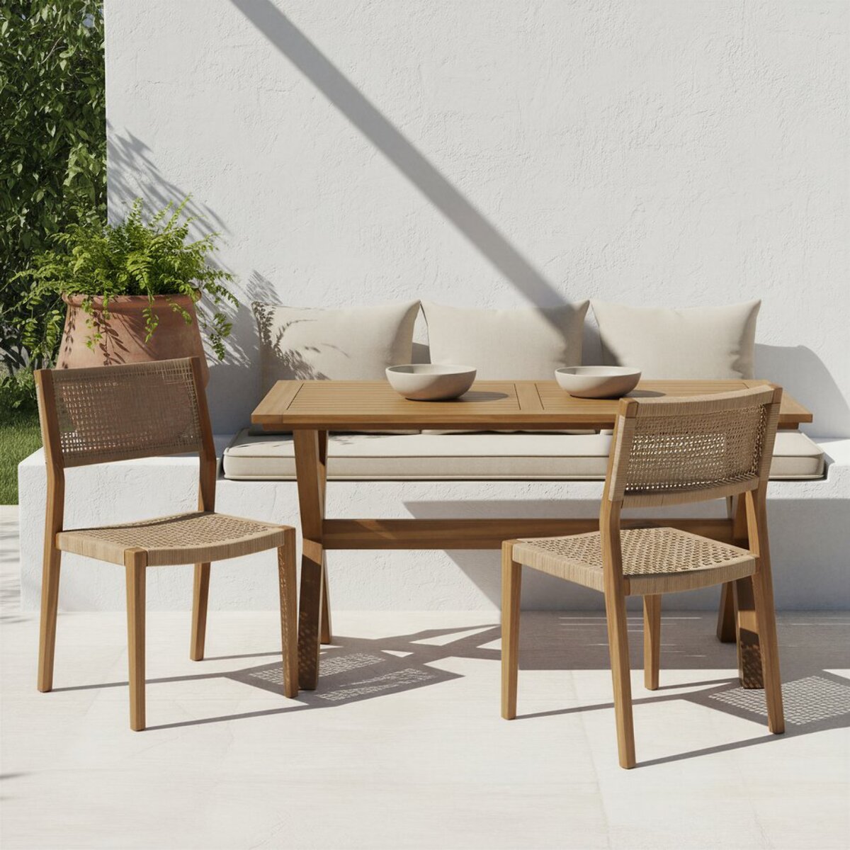 Table de jardin Jade -bois massif d'acacia-couleur naturel 160 x 75 x 90 cm