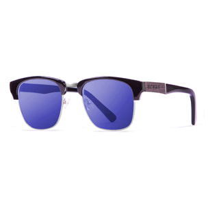 Gafas de sol OCEAN NIZA - Negro brillante con patillas negro brillante y ébano / Revo azul