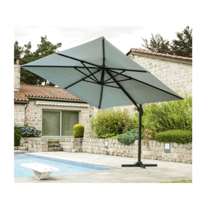 Parasol déporté 3x3m - gris perle - SUNKING