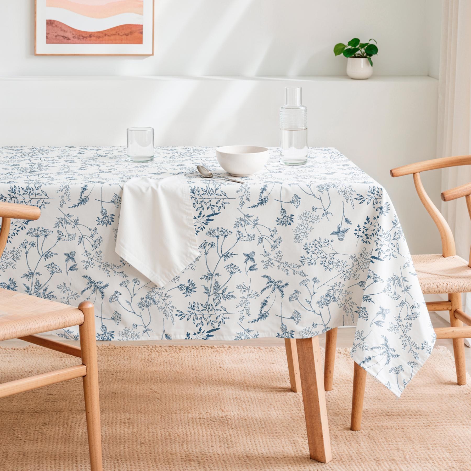 Mantel antimanchas LEIRE AZUL - 100% algodón