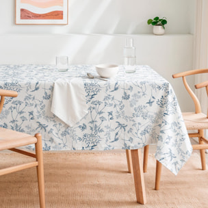 Mantel antimanchas LEIRE AZUL - 100% algodón