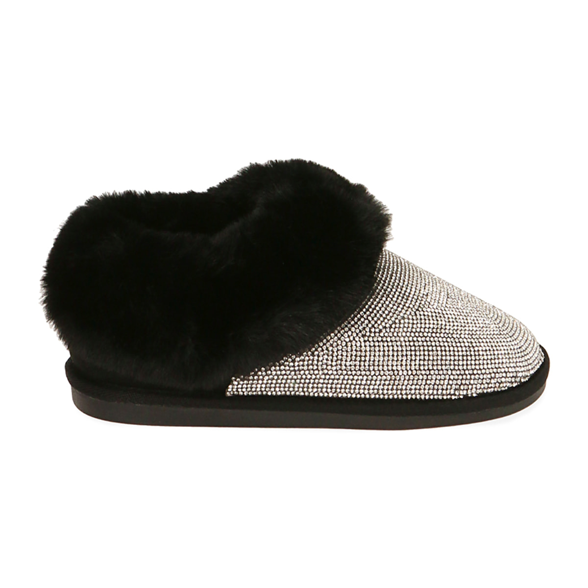 Botines negros de microfibra con pedrería