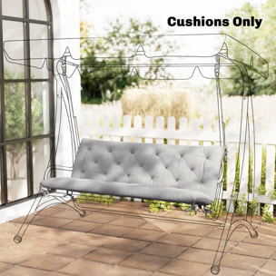 Coussin matelas assise dossier pour banc de jardin balancelle canapé 3 places grand confort 150 x 98 x 8 cm gris