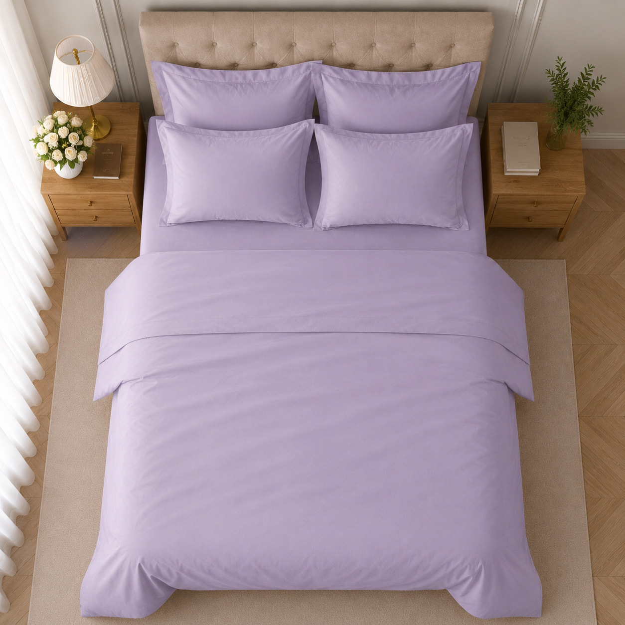 COTONISSIMI Completo Letto Tinta Unita in 100% puro cotone