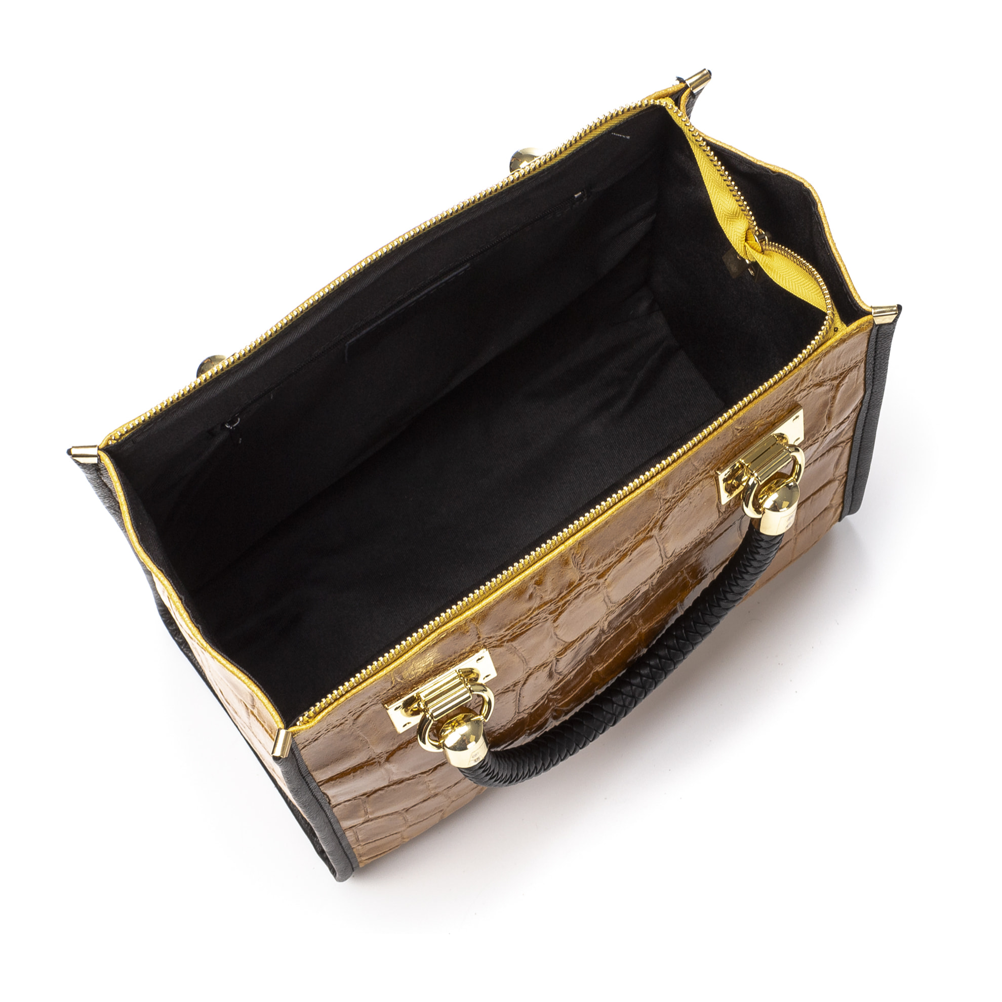 Catena Bolso tote Mujer.Piel auténtica Gamuza Grabado Cocodrilo Grande