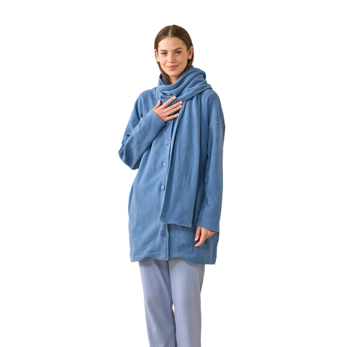 Vestaglia donna in micropile con sciarpa articolo unito Noidinotte