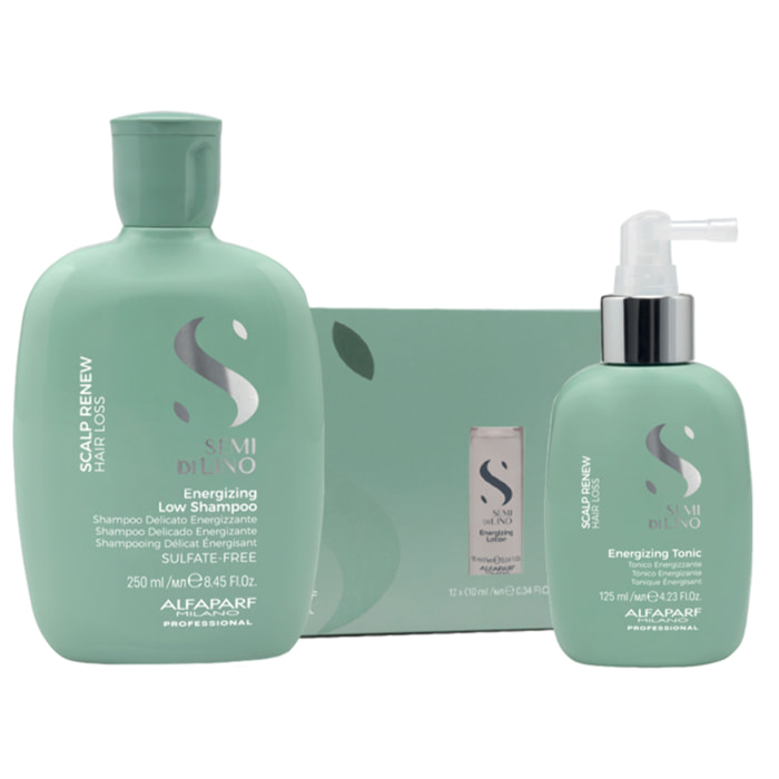 ALFAPARF Kit Semi Di Lino Energizing Low Shampoo 250ml + Tonic + Lotion 12x10ml