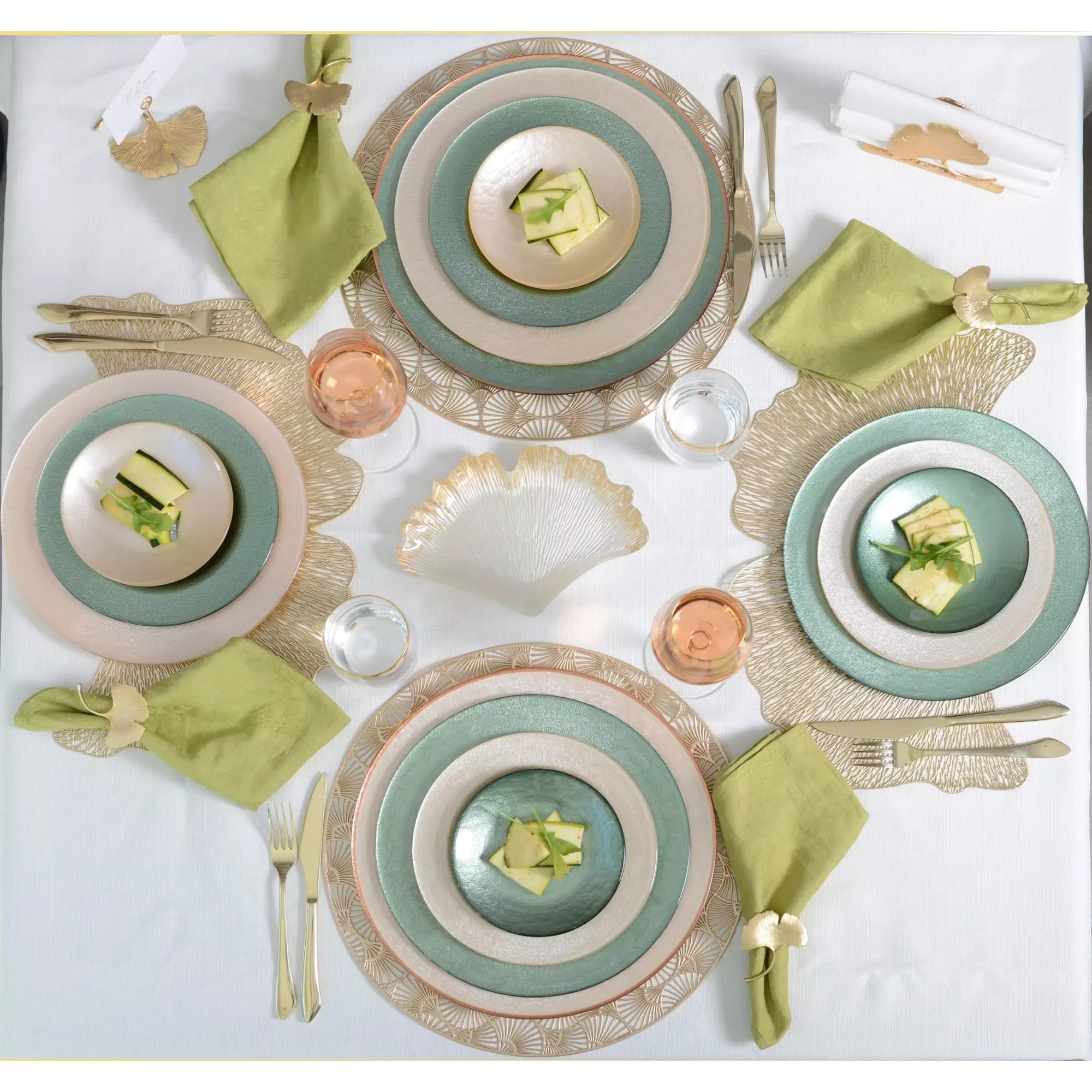 Lot de 6 Assiette à pain vanille