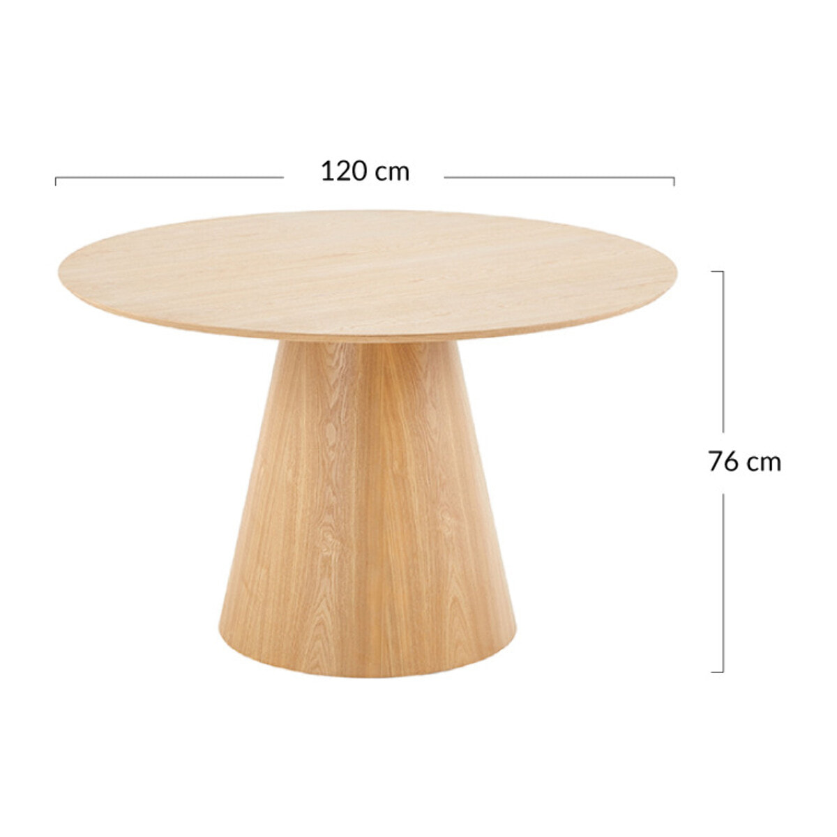 Toledo - table à manger ronde - effet bois - 120 cm - 4 à 6 personnes - Bois