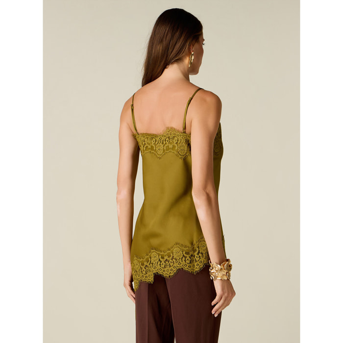 Oltre - Top lingerie asimmetrico - Verde