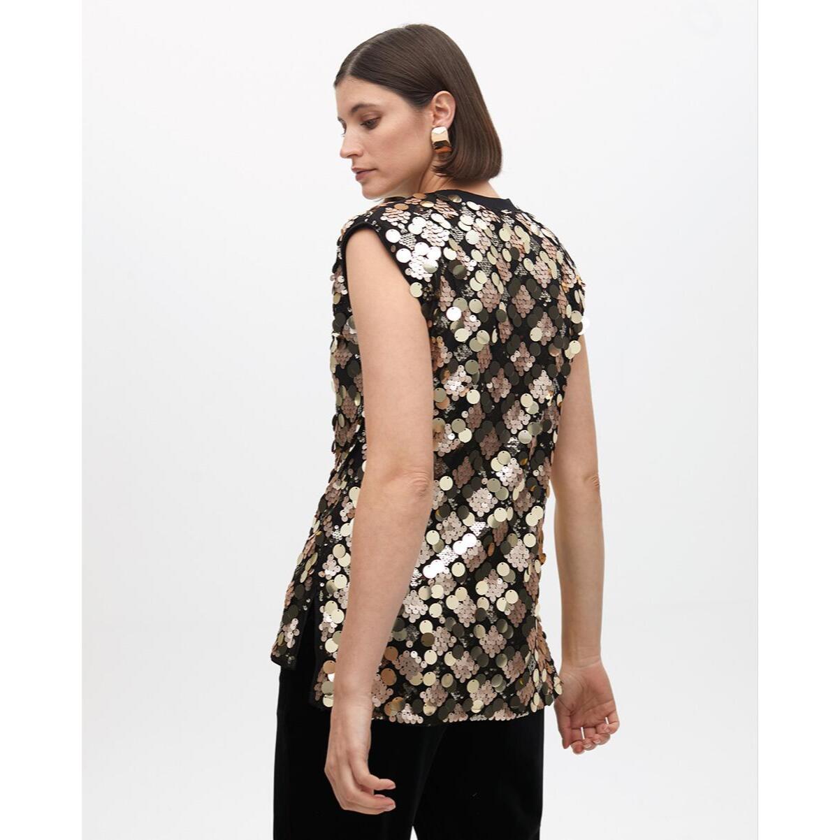 Top corto con paillettes