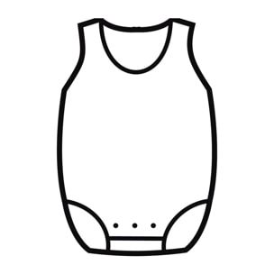 Body Tirante Sport Bordado 1X1 Blanco Talla 1