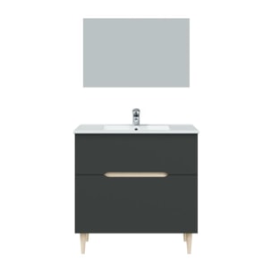 Mueble de baño Lotto 80 Antracita - Roble