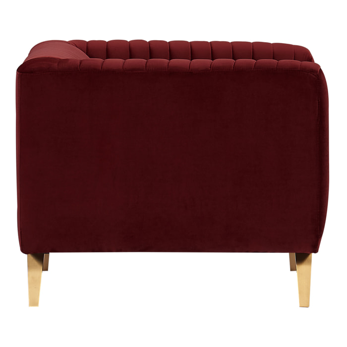 Fauteuil en velours bordeaux - Gatsby
