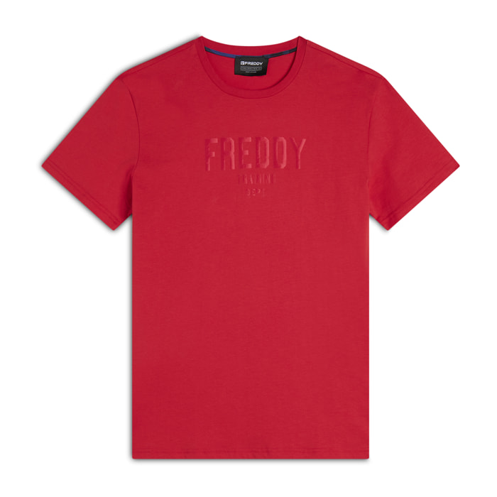 T-shirt in Cotone con Stampa frontale in tono colore