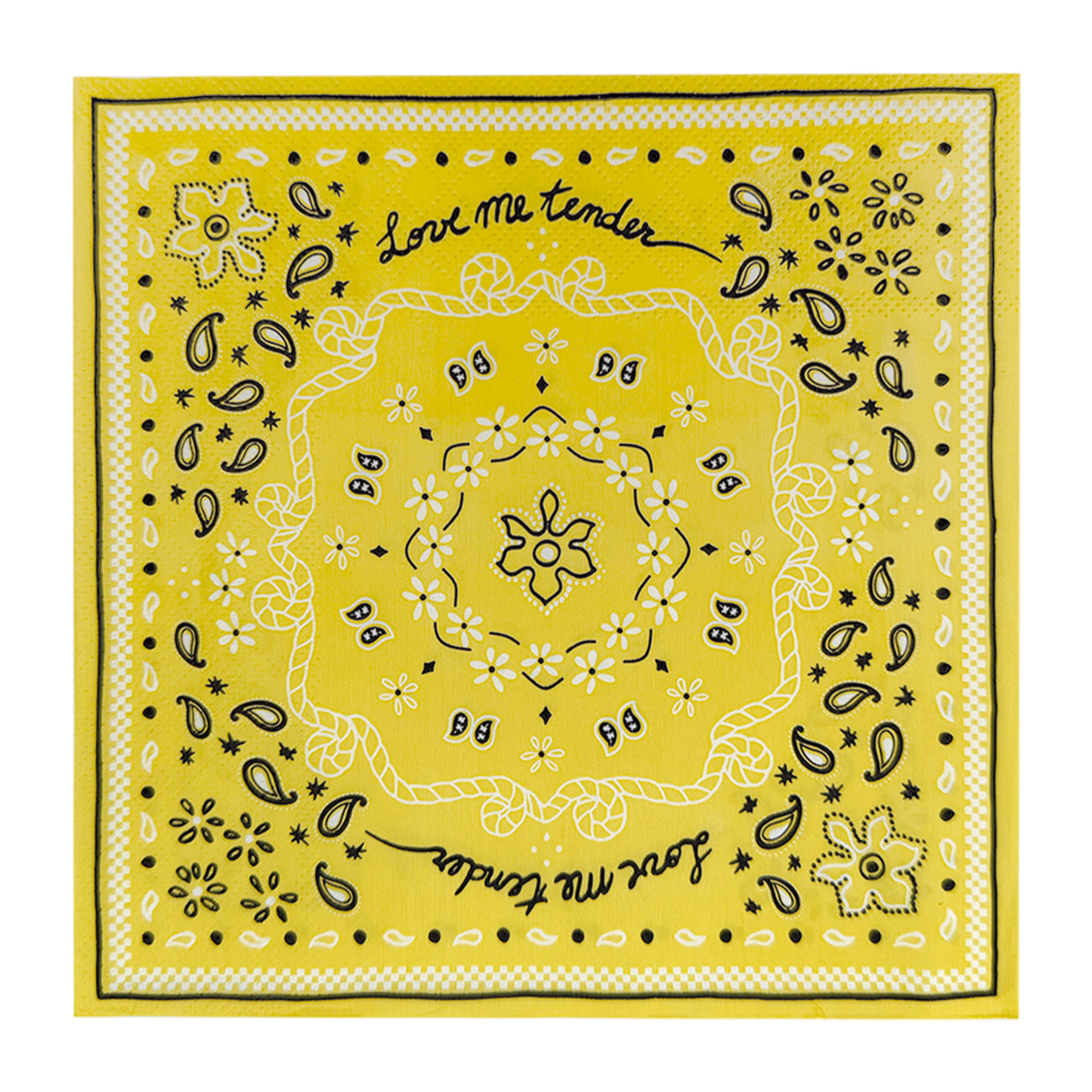 Lot de 20 serviettes papier bandana - Jaune