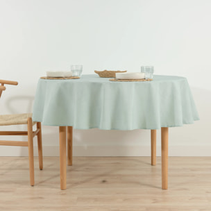 Nappe ronde en résine anti-taches Bleu