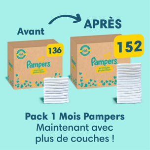 152 Couches Pampers Premium Protection, Taille 5, 11-16 kg